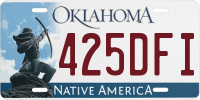 OK license plate 425DFI
