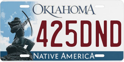 OK license plate 425DND