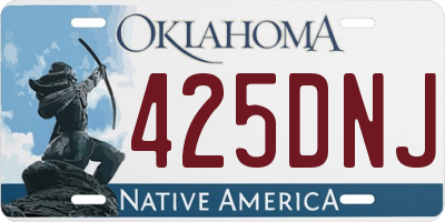 OK license plate 425DNJ