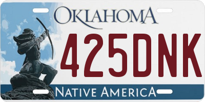 OK license plate 425DNK