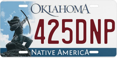 OK license plate 425DNP