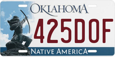 OK license plate 425DOF