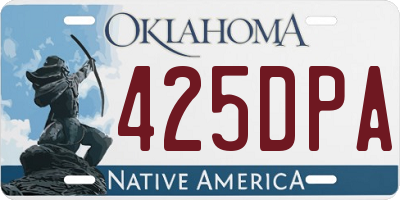 OK license plate 425DPA