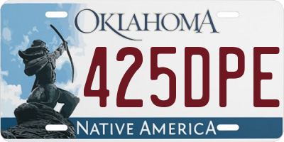 OK license plate 425DPE