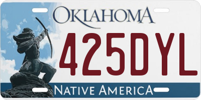 OK license plate 425DYL