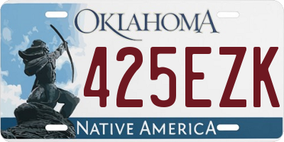 OK license plate 425EZK