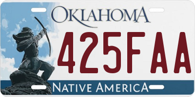 OK license plate 425FAA