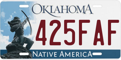 OK license plate 425FAF