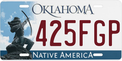 OK license plate 425FGP