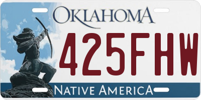OK license plate 425FHW