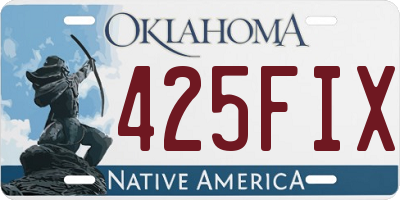 OK license plate 425FIX