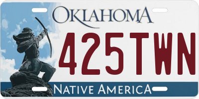 OK license plate 425TWN