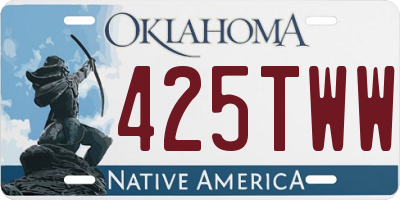 OK license plate 425TWW