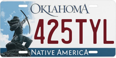 OK license plate 425TYL