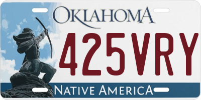 OK license plate 425VRY