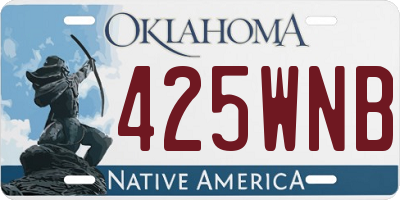 OK license plate 425WNB