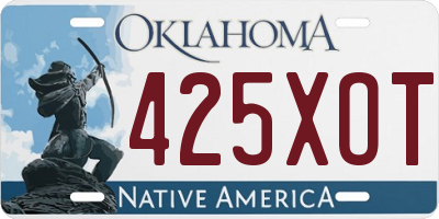 OK license plate 425XOT