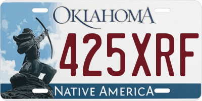 OK license plate 425XRF