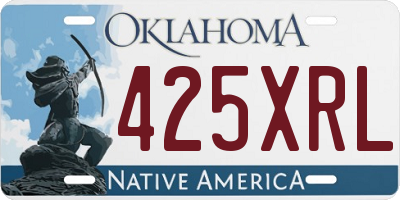 OK license plate 425XRL