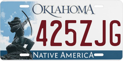 OK license plate 425ZJG
