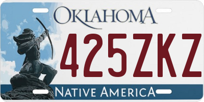 OK license plate 425ZKZ