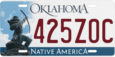 OK license plate 425ZOC