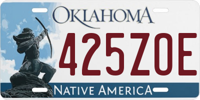 OK license plate 425ZOE