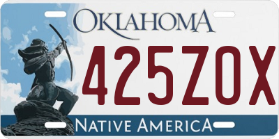 OK license plate 425ZOX