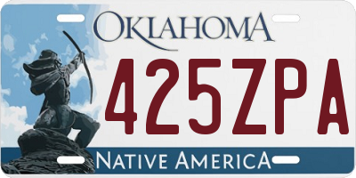 OK license plate 425ZPA