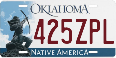 OK license plate 425ZPL