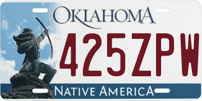 OK license plate 425ZPW