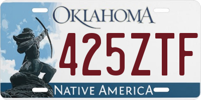 OK license plate 425ZTF