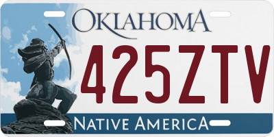 OK license plate 425ZTV