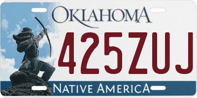 OK license plate 425ZUJ