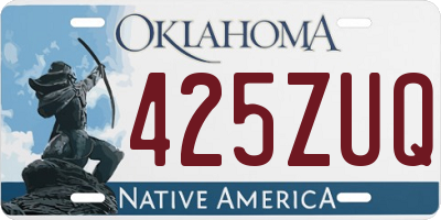 OK license plate 425ZUQ