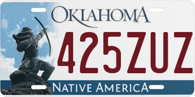 OK license plate 425ZUZ