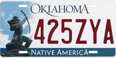 OK license plate 425ZYA