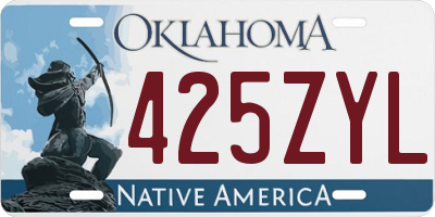 OK license plate 425ZYL