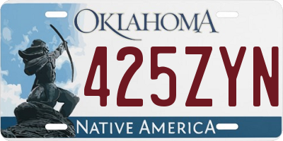 OK license plate 425ZYN