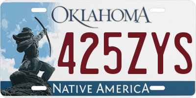 OK license plate 425ZYS