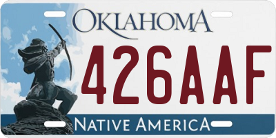 OK license plate 426AAF