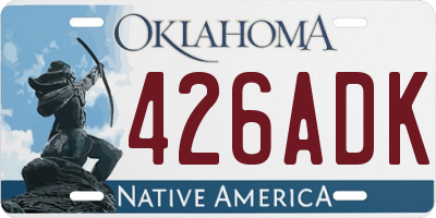 OK license plate 426ADK