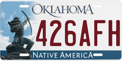 OK license plate 426AFH