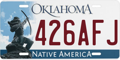 OK license plate 426AFJ