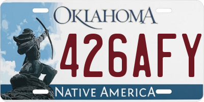 OK license plate 426AFY