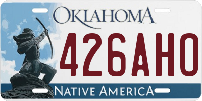 OK license plate 426AHO