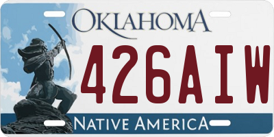 OK license plate 426AIW