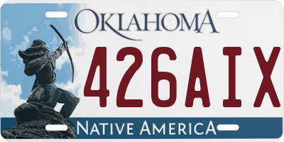 OK license plate 426AIX