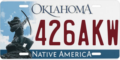 OK license plate 426AKW