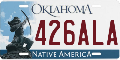 OK license plate 426ALA